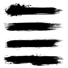 Brush strokes vector. Set of text boxes. Paintbrush collection. Grunge design elements. Brush texture banners. 