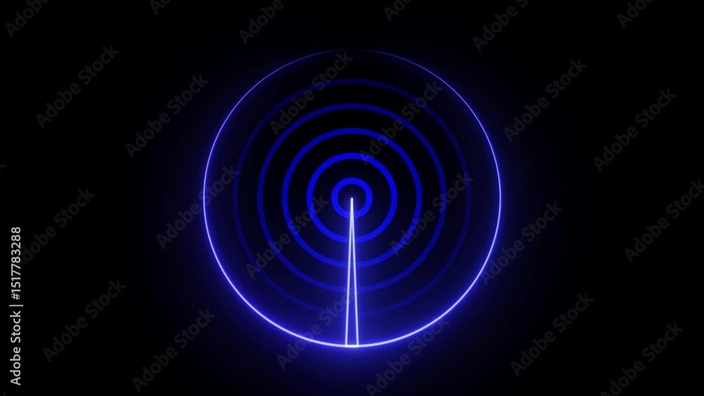 Poster digital radar screen with targets monitor searching.glowing neon searching radar screen, technology 