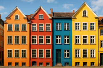Fototapeta premium Colorful houses in Trondheim, Norway.