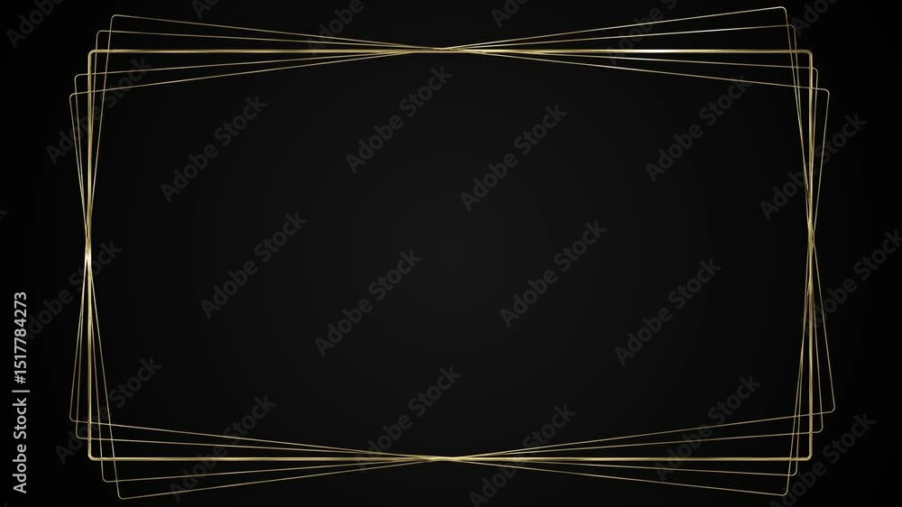 Poster gold frame rectangular frame luxury black background. christmas golden square rectangle frame portal