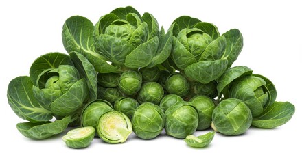 Fototapeta premium Fresh vibrant brussels sprouts offering nutritional benefits and culinary applications