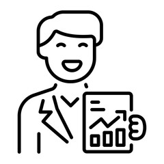 A linear style icon of financial officer