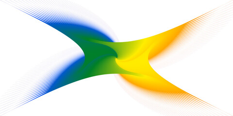 Dynamic Abstract Swirl of Blue, Green, and Yellow Gradients. Rainbow color swirl for pride, lgbtq