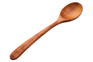 A Carved Wooden Spoon White or PNG Transparent Background.