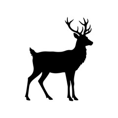 Reindeer silhouette vector flat illustration design.