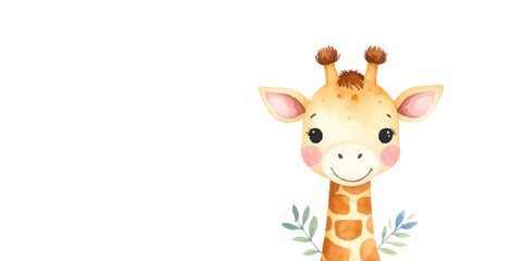 Cute and funny giraffe with happy smile is a fun vector animal illustration.