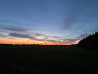 sunset over the field