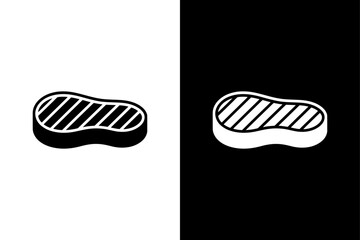 Editable Steak Silhouette – Black and White Meat Icon for Menu Design.