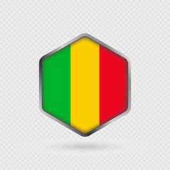 Fototapeta premium Mali Flag Icon in Hexagon Shape.