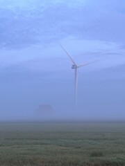 wind turbine in the fog