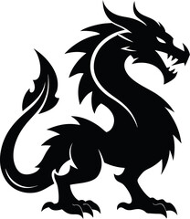 Dragon Silhouette Vector Logo – Animal Illustration
