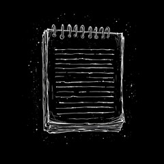 hand-drawn notepad paper
