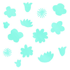 花　mint　フリーハンド　絵の具　水彩
