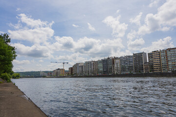 View of the river Meuse  and the city of Liege Belgium