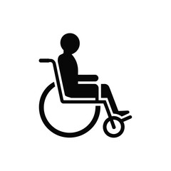 Wheelchair accessibility symbol depicting person in wheelchair representing disability inclusion and accommodation in public spaces and buildings