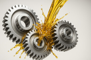 Oil pouring from gears.