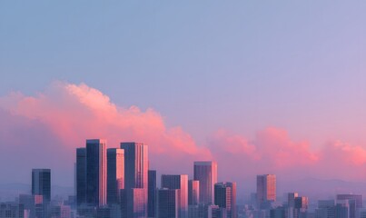 Obraz premium Show me a futuristic cityscape, a neon dream of tall metallic buildings and clean views, Generative AI
