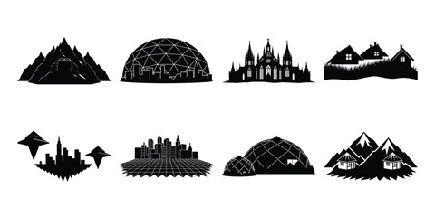 Obraz premium Monumental Buildings & Urban Silhouettes for Designers