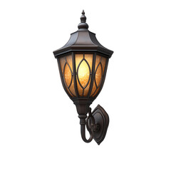 Illuminating a timeless charm with a bronze vintage wall lantern casting a on transparent background