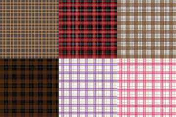 Multicolor  Gingham and Plaid Fabric Pattern Collection – Seamless Textile Design Set with Classic Checkered Styles for Fashion, Crafts, and Digital Projects