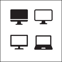 Screen icon silhouettes vector pack