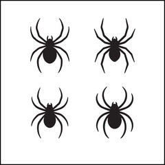 Spider silhouettes vector collection