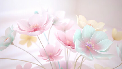 Fototapeta premium Delicate Floral Design in Soft Pastel Colors