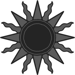 antique sun illustration; vintage solar depiction