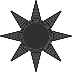 antique sun illustration; vintage solar depiction