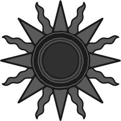 antique sun illustration; vintage solar depiction