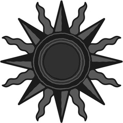 antique sun illustration; vintage solar depiction