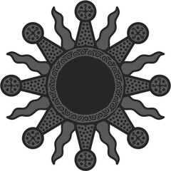 Fototapeta premium antique sun illustration; vintage solar depiction