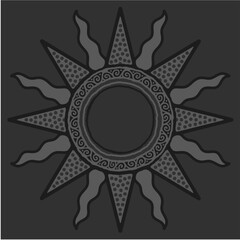 Fototapeta premium antique sun illustration; vintage solar depiction