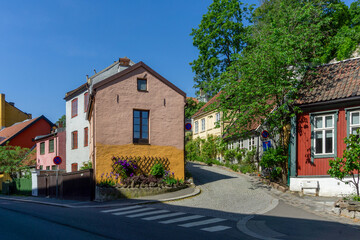 Charming Historic Houses in Damstredet, Oslo, Norway