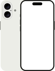Smartphone Mockup – White Front and Back Mobile Design. Ideal for UI, app, and website design presentations. Vector EPS 10