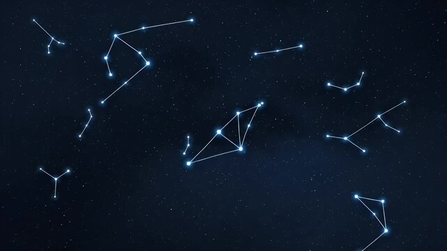 Celestial constellations in a dark night sky