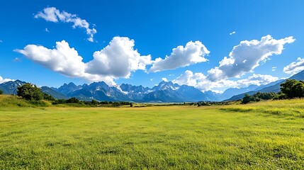 Obraz premium green grass and blue sky
