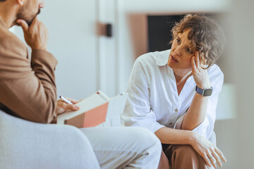 Professional Counseling Session Between Therapist and Client Discussing Emotional Challenges