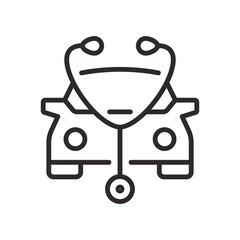 Car diagnostic icon. Symbol of auto health check. Vector illustration. Editable stroke.