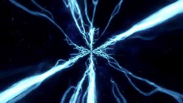 Glowing Blue Energy Streams Abstract Animation