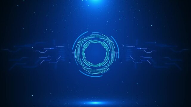 Digital Futuristic circuit board Animated data mining circuit board electronic technology background. CPU Motherboard digital chip. PCB copy space for text or logo 3D Circuit board abstract background