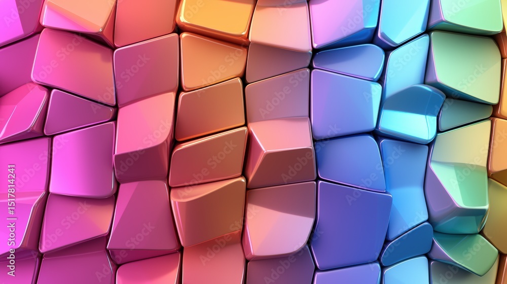 Poster colorful abstract texture with cubes in vivid gradient design