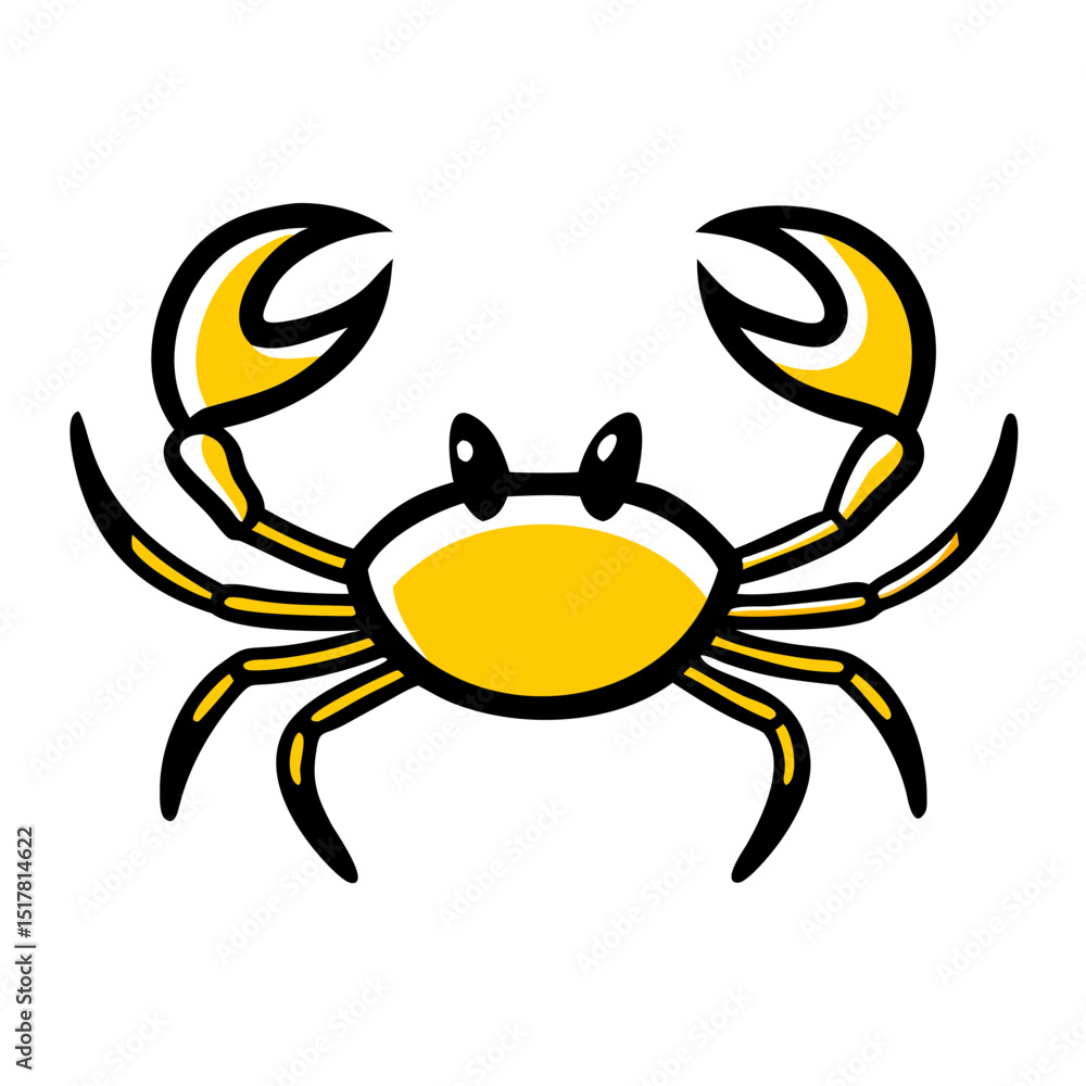 Poster crab icon on transparent background for web and graphic design