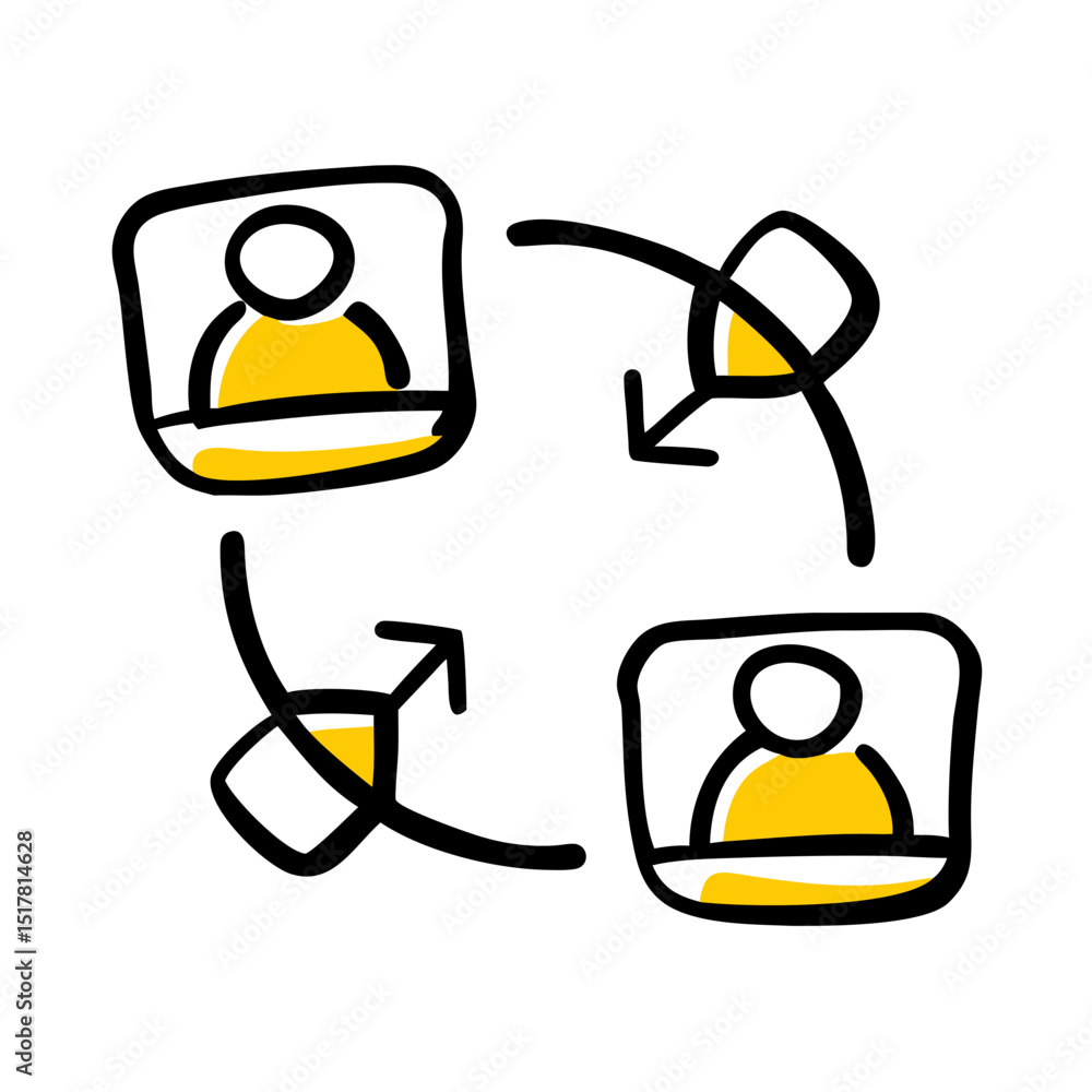 Poster digital collaboration icon on transparent background for web and graphic design