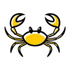 Crab icon on transparent background for web and graphic design
