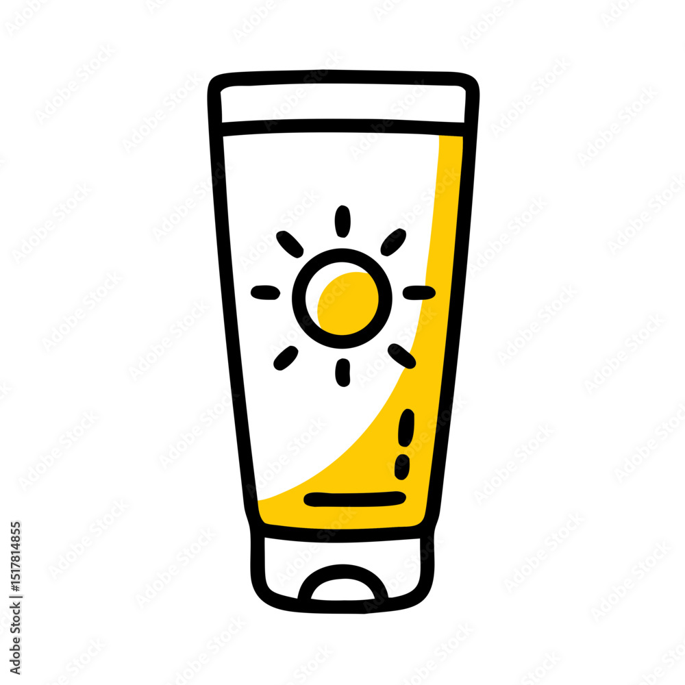Poster sunscreen lotion icon on transparent background for web and graphic design