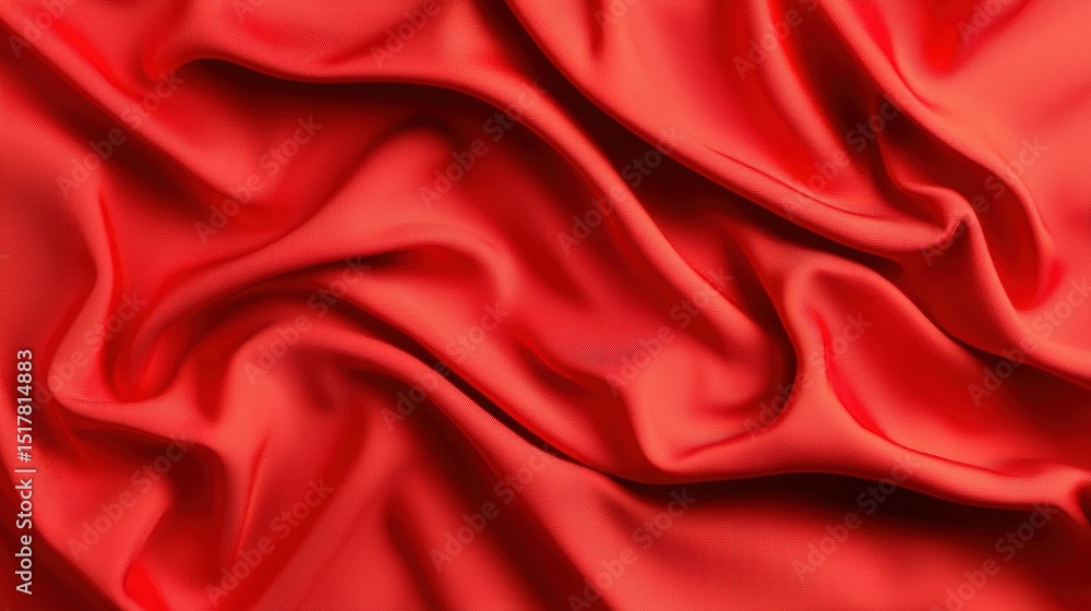 Aufkleber smooth red fabric texture with elegant drapery and soft waves