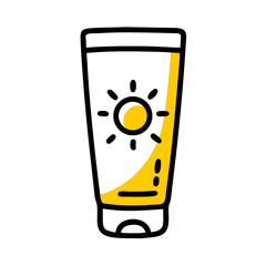 Sunscreen lotion icon on transparent background for web and graphic design