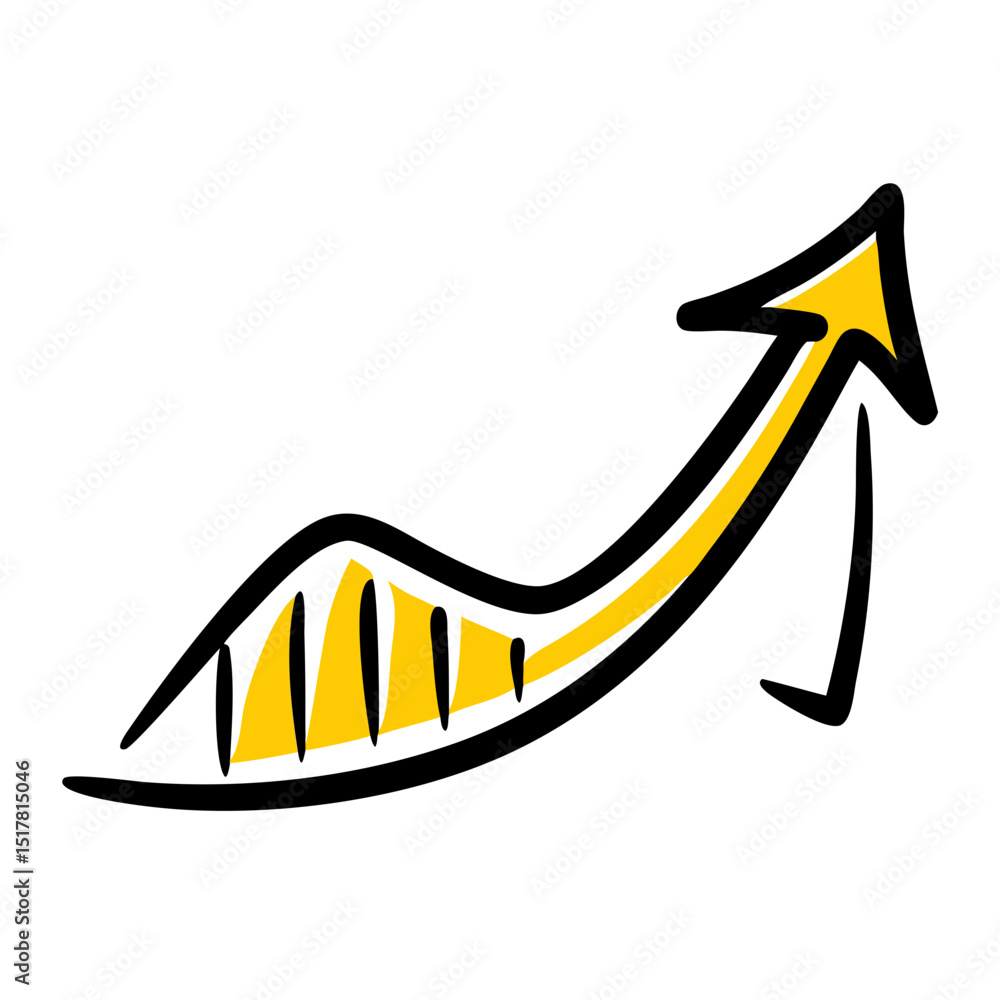 Poster arrow growth icon on transparent background for web and graphic design