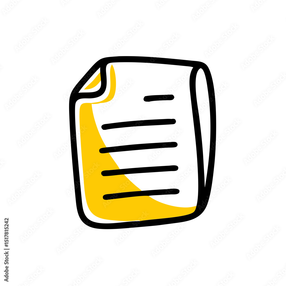 Aufkleber basic document icon on transparent background for web and graphic design